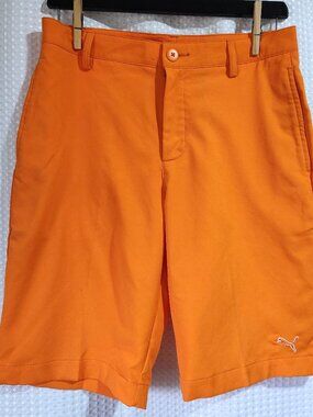 Puma Golf Shorts Men’s XL Orange Stretch Performance Athletic Fit 11” Inseam